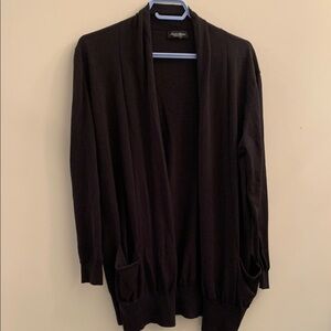 Black Open Front Cardigan